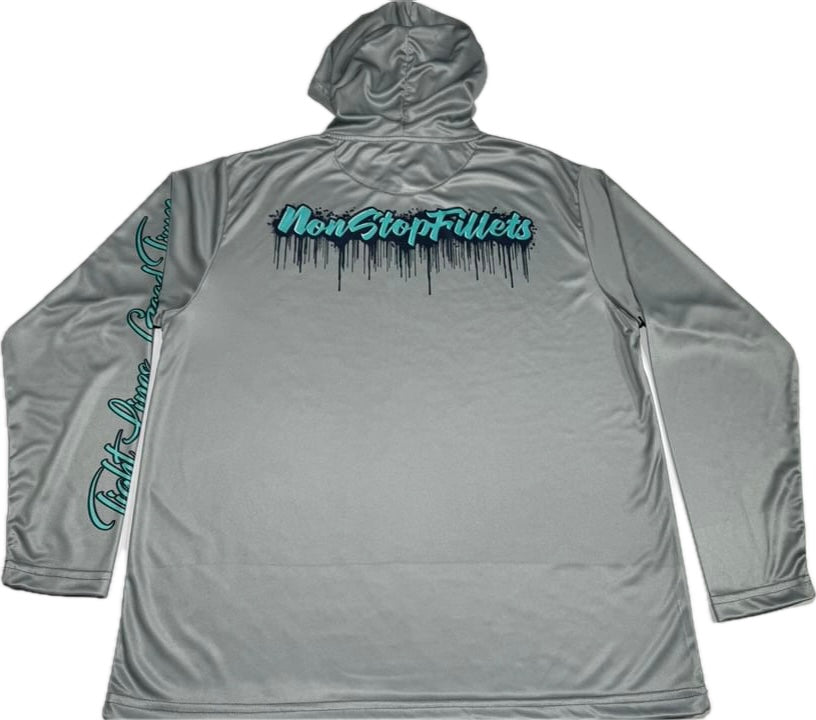 FISHING JERSEY - silver grey drips