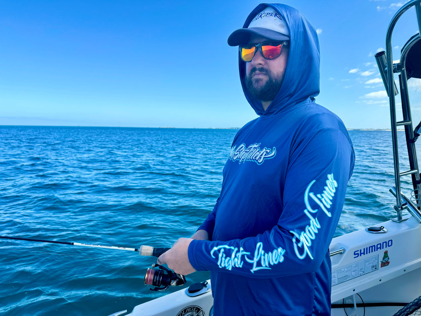 FISHING JERSEY - deep ocean blue