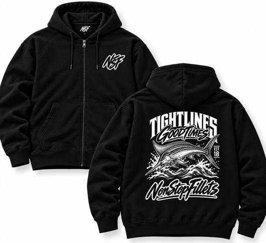 SAILFISH TIGHTLINES GOODTIMES  zipped hood