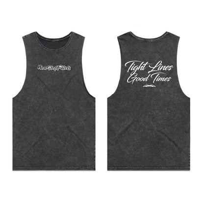 TIGHT LINES GOODTIMES - muscle singlet - black stone wash