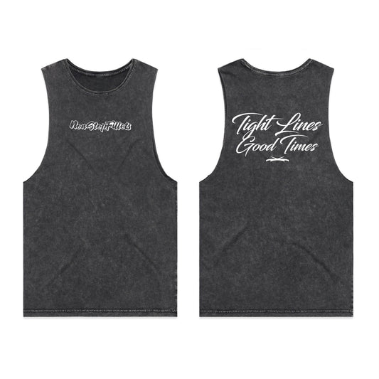 TIGHT LINES GOODTIMES - muscle singlet - black stone wash