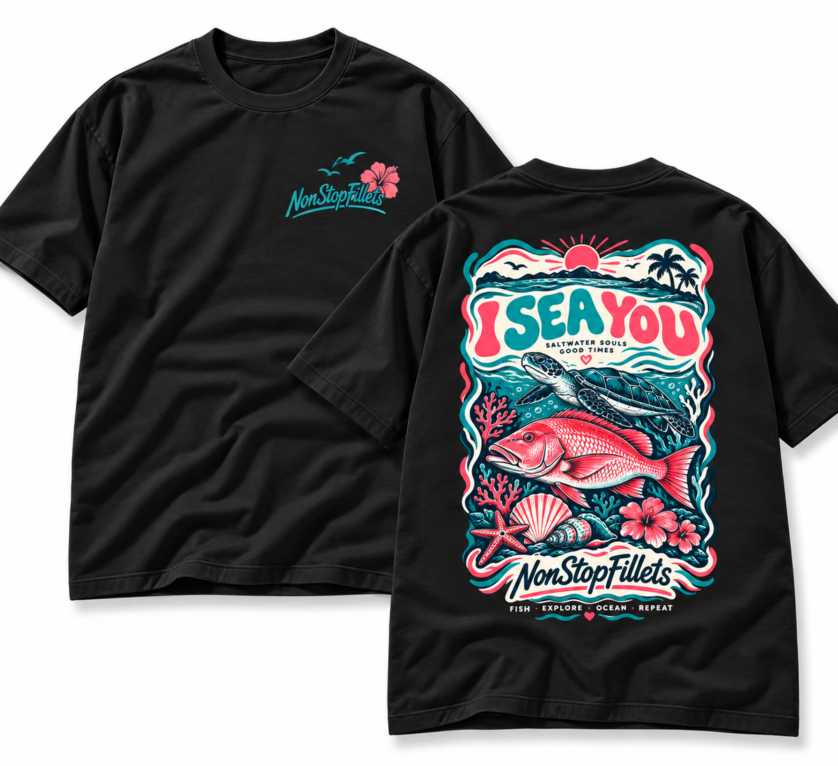 I SEA YOU women’s t-shirts- front/ back logos