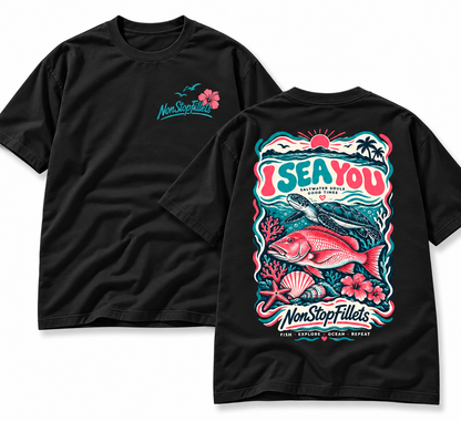 I SEA YOU women’s t-shirts- front/ back logos