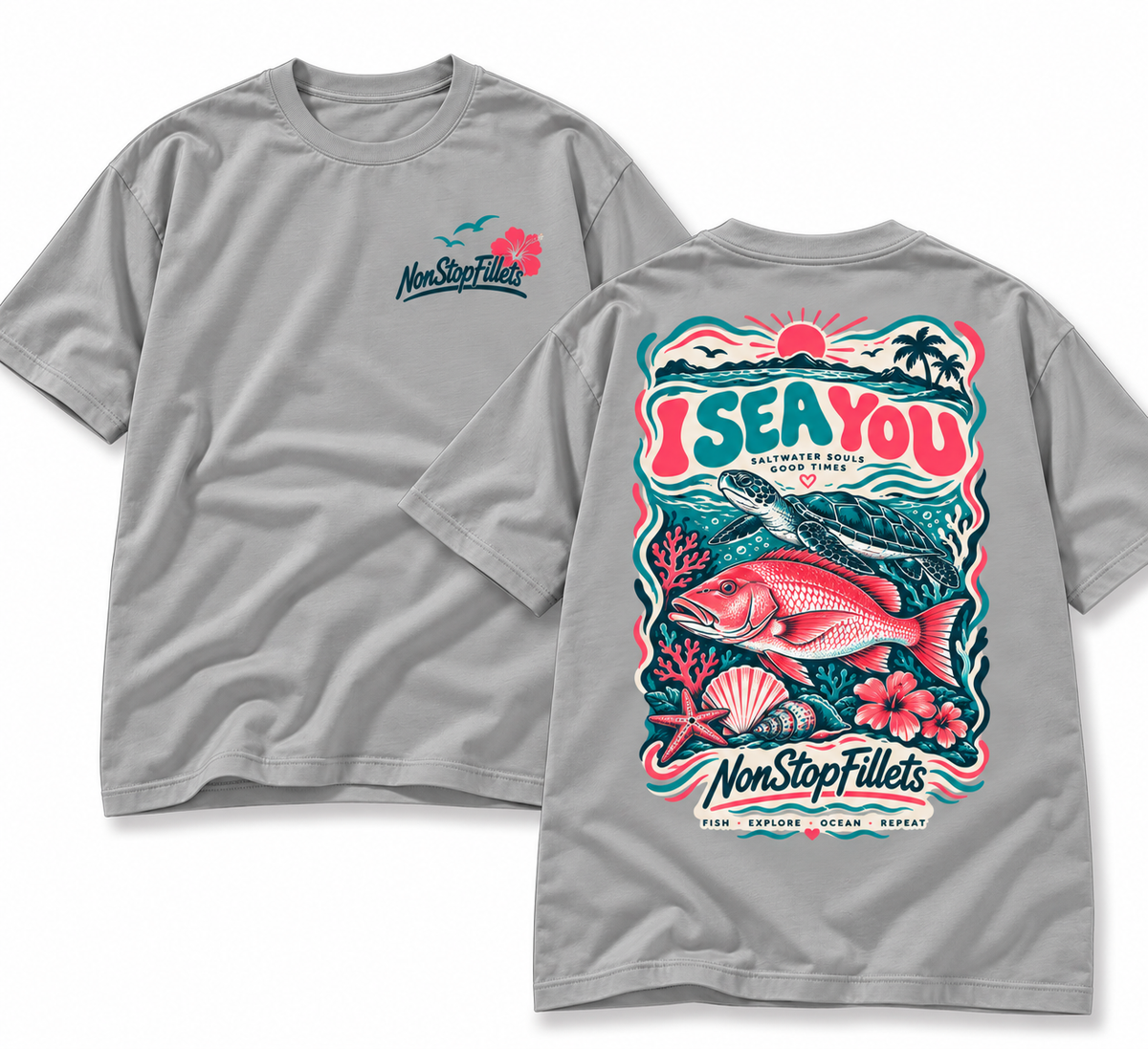 I SEA YOU women’s t-shirts- front/ back logos
